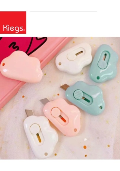 Taşınabilir Bulut Şeklinde Mini Maket Bıçağı 1 Adet Turkuaz