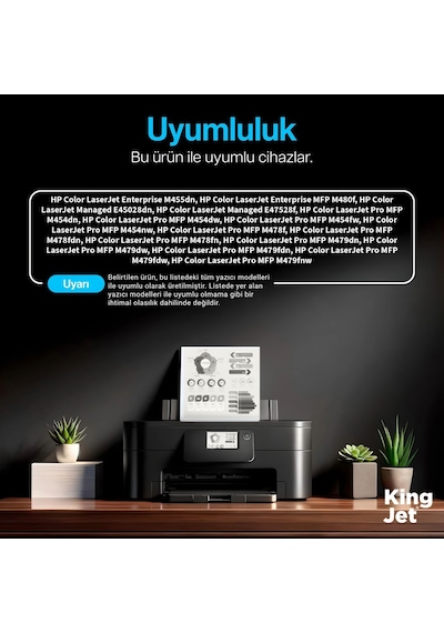Kingjet Hp Uyumlu 415x W2033x Kırmızı Yüksek Kapasiteli Tekli Çipli Uyumlu  Toner Color Laserjet Pro Mfp M454dw 11717254