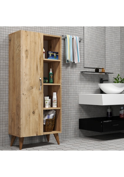 Star Tek Kapılı 4Raflı Çok Amaçlı Dolap Çam- BDL0202