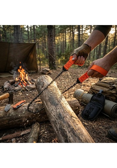 Taşınabilir El Zincirli Testere Özel Taşıma Çantalı Kamp & Bushcraft Odun Kesici