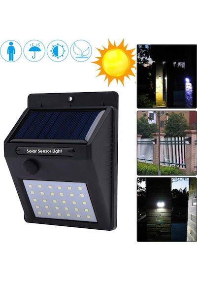 Technojet 1 Adet 30 Ledli Solar Bahçe Aydınlatma Lamba Dış Mekan Güneş Enerjili