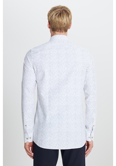 AC&Co / Altınyıldız Classics Erkek Beyaz Hakı Pamuklu Slim Fit Dar Kesim Düğmeli Yaka Baskılı Gömlek Beyaz Hakı AC&Co / Altınyıldız Classics Erkek Beyaz Hakı Pamuklu Slim Fit Dar Kesim Düğmeli Yaka Baskılı Gömlek Beyaz Hakı