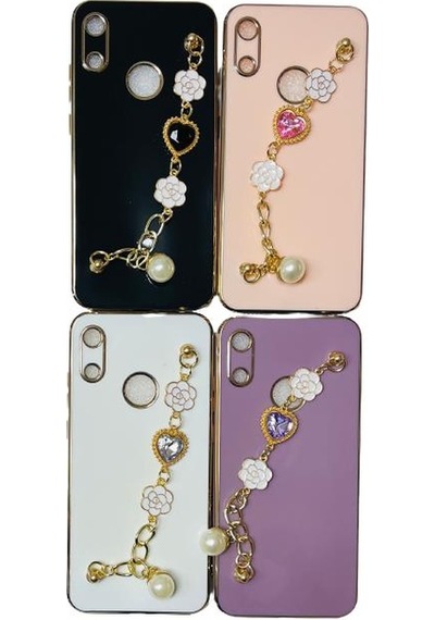 Huawei Y6 2019 Tasli Zincirli Silikon Kilif