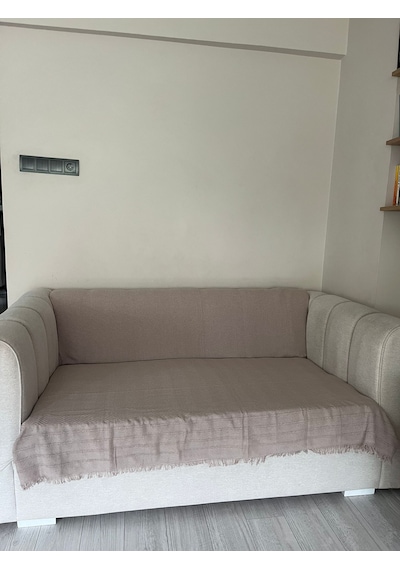 Koltuk Örtüsü Pamuk Balıksırtı Bej/Krem