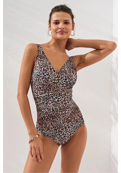 Stella V Yaka Tokalı Korseli Mayo Dlx-231133 Leopar