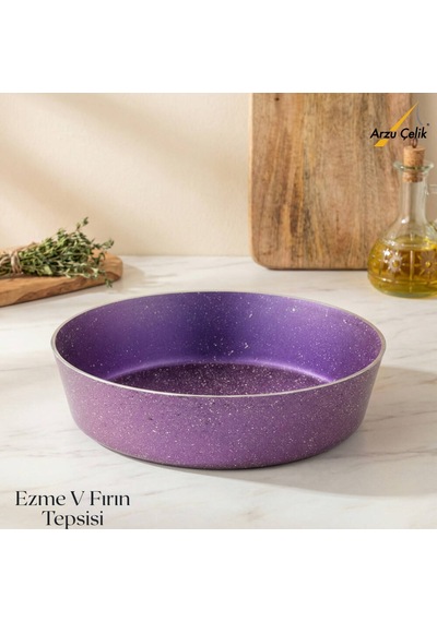 28 Cm Granit Ezme V Fırın Tepsisi - Violet Violet