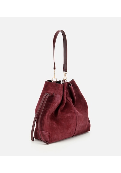 Hotiç Kadın Süet Deri Bordo Bucket Omuz Çantası 03cah316270a780 03cah316270a780 Bordo