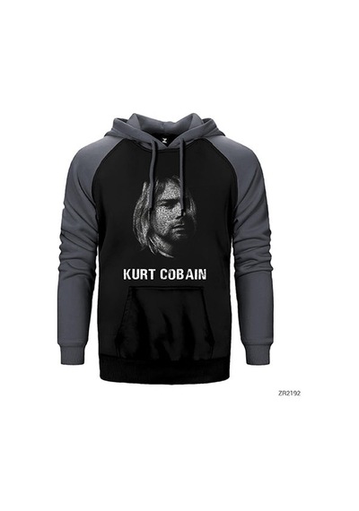 Kurt Cobain Lyrics Gri Renk Reglan Kol Sweatshirt / Hoodie