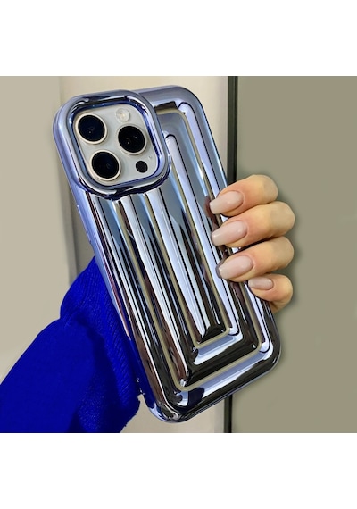 Apple Uyumlu iPhone 14 Pro Max Rudra Seri Labirent Desen 3d Metalik Silikon Kapak
