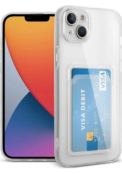Durukar Apple iPhone Uyumlu 14 Plus Kılıf Kart Şeffaf Silikon - Şeffaf