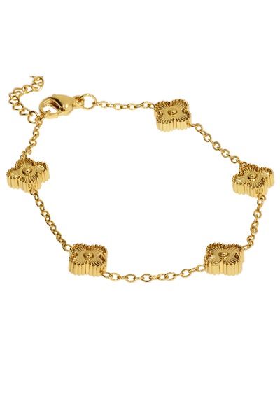 Kadın Tek Renk Çelik Yonca Model Bileklik Gold