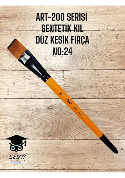 Art-200 Serisi Sentetik Düz Kesik Kıl Fırça No:24