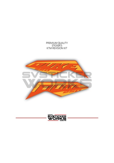 Ktm Duke Sticker Set Revizyon Sticker Etiket Modeli Model 4