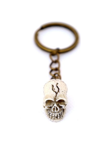 Tamgacrafts Mini Kurukafa Figürlü Metal Anahtarlık Bronz Renk Dayanıklı Küçük Aksesuar