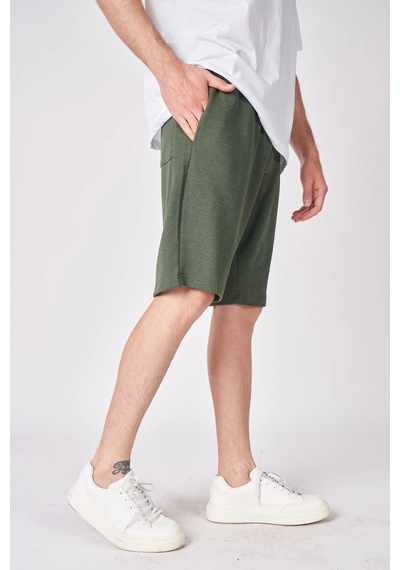 Defys Erkek Dokulu Oversize Bermuda Haki - 632427934 Haki