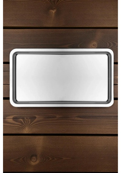 2 Adet Gümüş Geniş Dikdörtgen Metal Sunum Tepsisi 18x33 Cm Paslanmaz Çelik Düz Çay Kahve Tatlı Servis Tepsisi Seti Gümüş