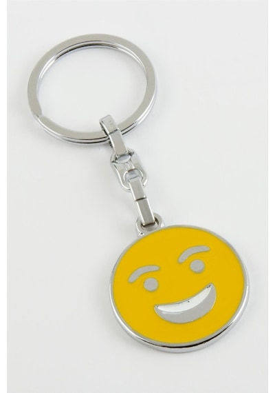 Gülen - 924 - Yüz Emoji Metal - Csmo-tex - Anahtarlık Sarı