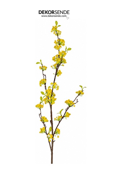 Yapay Çiçek Mine Çiçekli Dal Sarı 100 Cm