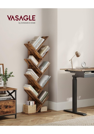 Vasagle Ağaç Kitap Rafı, 8 Katlı Ayaklı Kitaplık, Oturma Odası, Ev Ofis İçin Ahşap Raflı, Rustik Kahverengi Lbc11bx Abanoz - Beyaz Vasagle Ağaç Kitap Rafı, 8 Katlı Ayaklı Kitaplık, Oturma Odası, Ev Ofis İçin Ahşap Raflı, Rustik Kahverengi Lbc11bx Abanoz - Beyaz