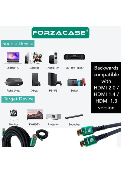 Forzacase Ultra Hdtv 8k Yüksek Hızlı Hdmı Kablosu 1.5 M - Fc1085