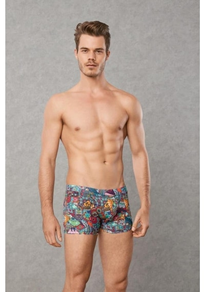 Doreanse 1807 Erkek Modal Çok Renkli Baskılı Boxer Çok Renkli