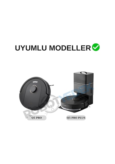 Roborock Q5 Pro, Q5 Pro Plus Uyumlu Yedek Fırça Hepa Filtre Mop Seti-9 Parça