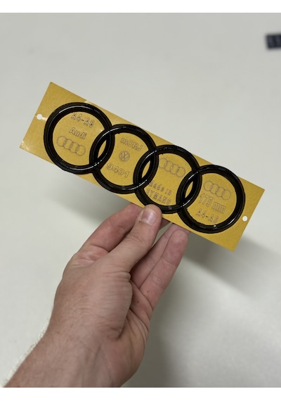 Audi Uyumlu Piano Black Bagaj Arması 175mm Arma Logo
