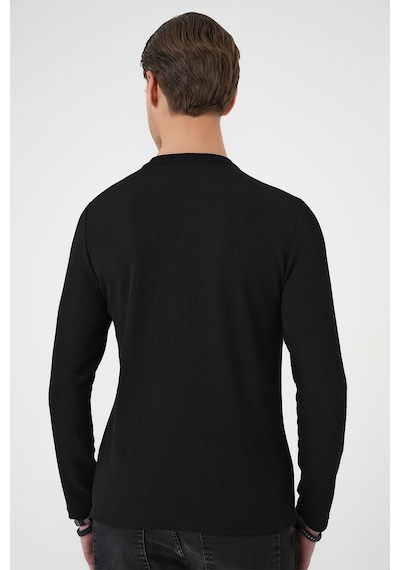 Efor Ts 887 Slim Fit Siyah T-shirt Siyah