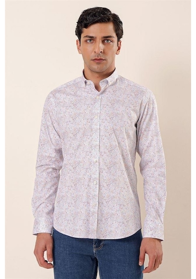 İmza Koyu Mavi Uzun Kollu Baskılı Cepsiz Pamuklu Likralı Casual Slim Fit Dar Kesim Gömlek 1004230136-koyu Mavi Koyu Mavi İmza Koyu Mavi Uzun Kollu Baskılı Cepsiz Pamuklu Likralı Casual Slim Fit Dar Kesim Gömlek 1004230136-koyu Mavi Koyu Mavi