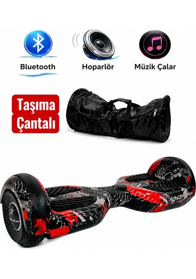 Elektrikli Kaykay Hoverboard 6.5 Inch Bluetooth Hoparlörlü Akıllı Denge - Rs-s5 Apato Grafiti
