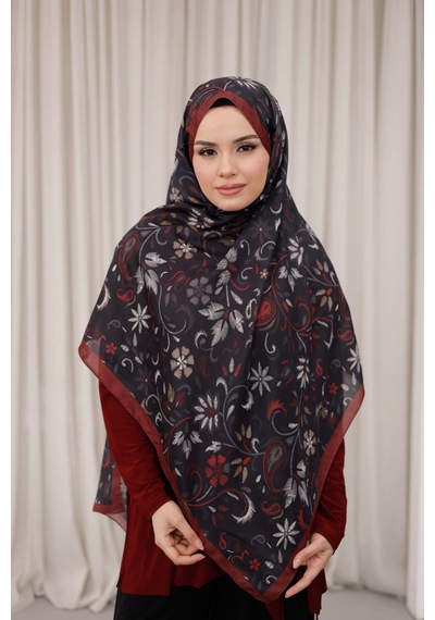 Mimiyum Rüya Desen-soft Şal Lacivert Bordo - Model 2 Çok Renkli