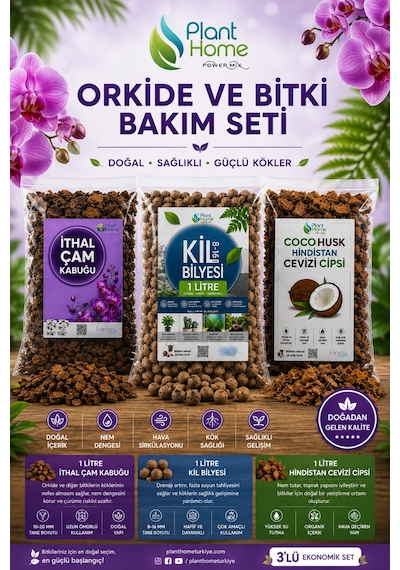 İthal Çam Kabuğu, Kil Bilyesi Ve Coco Husk İçeren Profesyonel Orkide Toprağı Değişim Seti Diğer