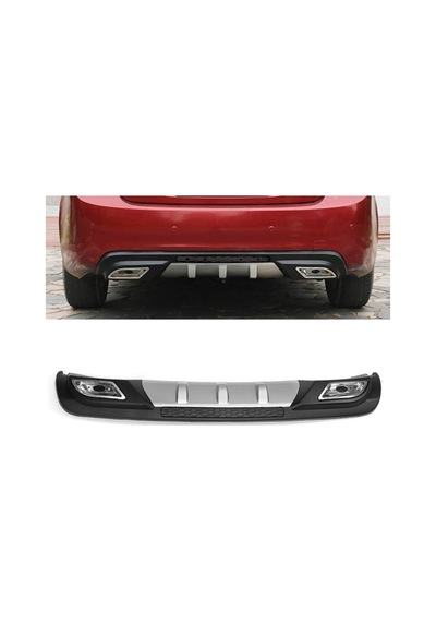 Chevrolet Cruze 2009-2014 Uyumlu Abs Plastik Arka Tampon Difüzör Siyah Gri