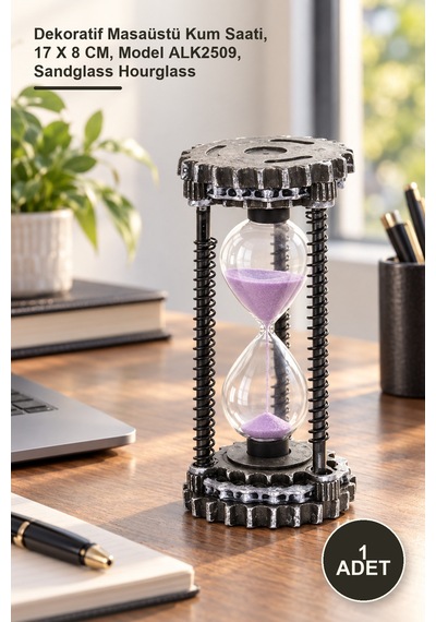 1 Adet Tasarım Kumsaati Dekoratif Masaüstü Kum Saati, 17 X 8 Cm, Model Alk2509, Sandglass Hourglass