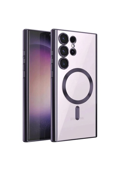 Galaxy Uyumlu S23 Ultra Kılıf Kross Magneticsafe Kapak -  Mor