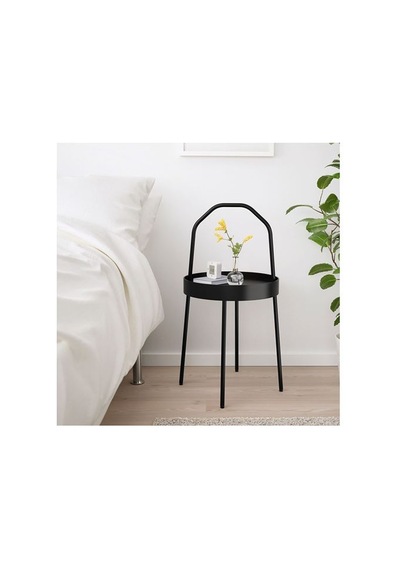 Ikea Burvık Yan Sehpa, Siyah, 38 Cm