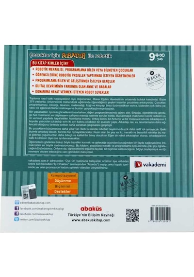 Çocuklar için Scratch ile Robotik  - Ufuk Şafak  -  Hüseyin Kervan  - Abaküs Kitap