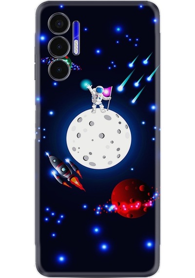 Tecno Pova 3 Kilif Silikon Desen Ay Ve Astronot 1694 566390030