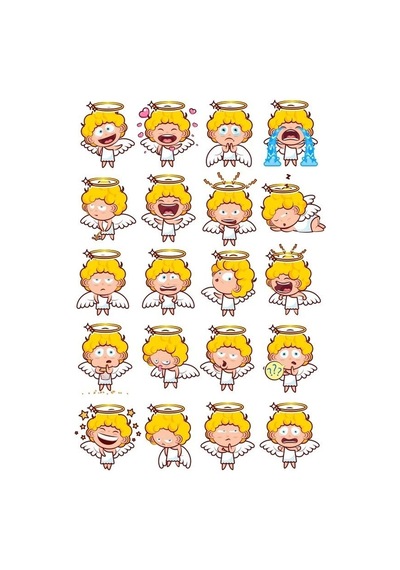 Melek Çocuk Sticker Set 20 Parça Telefon, Tablet, Defter, Laptop Sticker
