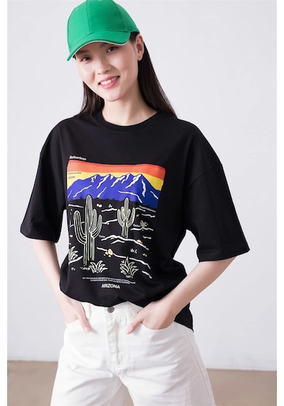 Startmore Unisex Arizona Befearless Siyah Tshirt Siyah