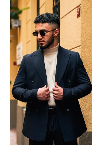 Dupont Classics Dupont Erkek Slim Fit 6 Drop Kruvaze Sivri Yaka Çift Yırtmaç Takım Elbise Lacivert Dupont Classics Dupont Erkek Slim Fit 6 Drop Kruvaze Sivri Yaka Çift Yırtmaç Takım Elbise Lacivert