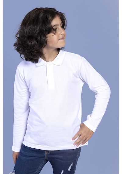Toontoy Kids Toontoy Unisex Çocuk Polo Yaka Tişört Beyaz