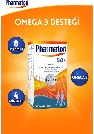 Pharmaton 50 Plus Omega 3 Içerikli 30 Kapsül