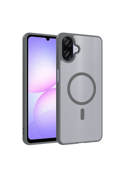 Zore Galaxy A07 Kılıf M-safe Şarj Özellikli Zore Babet Kapak - Gri