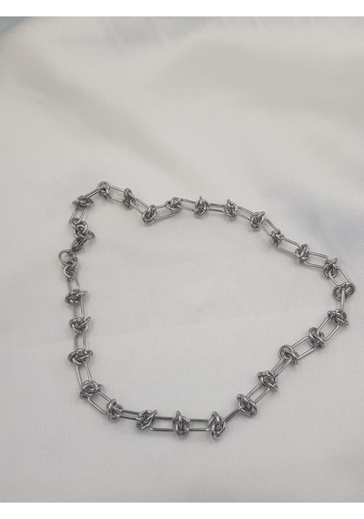 Vog Vip Çelik Xuping Punk Rock Dikenli Düğüm Unisex Hip Hop Kısa Yaka Boyun Zinciri Choker Beyaz