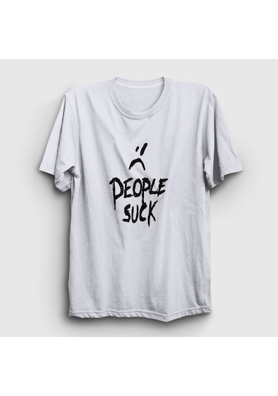 Presmono Unisex People Suck Xxxtentacion T-shirt Beyaz