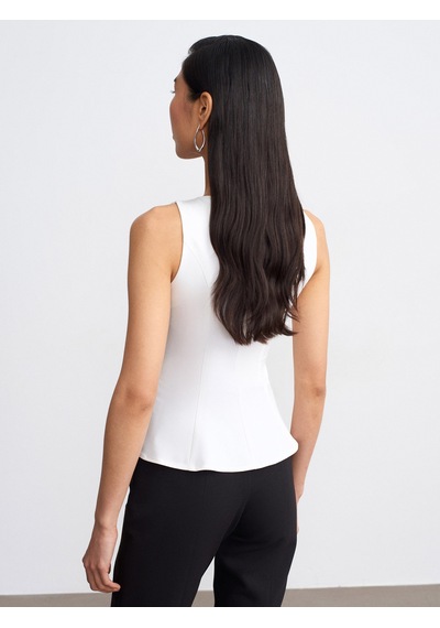 Dilvin 50544 Korse Peplum Bluz-açık Taş