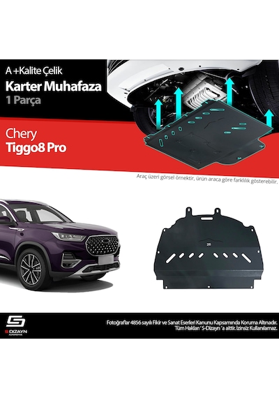 S-dizayn Chery Tiggo 8 Pro Çelik Karter Muhafaza 2022 Üzeri A+ Kalite