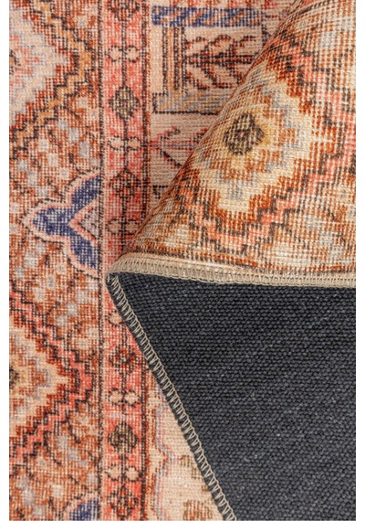 Foldy Vintage Desenli Dokuma Taban Dekoratif Kahverengi Halı Fl 43 Kahverengi 3