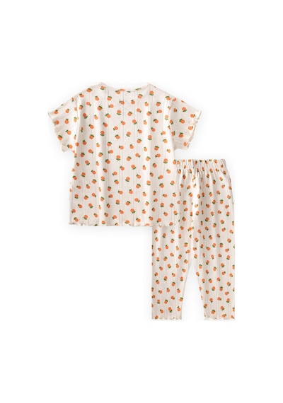 Cigit Desenli Pijama Takımı 1-8 Yaş Portakal Desen Turuncu